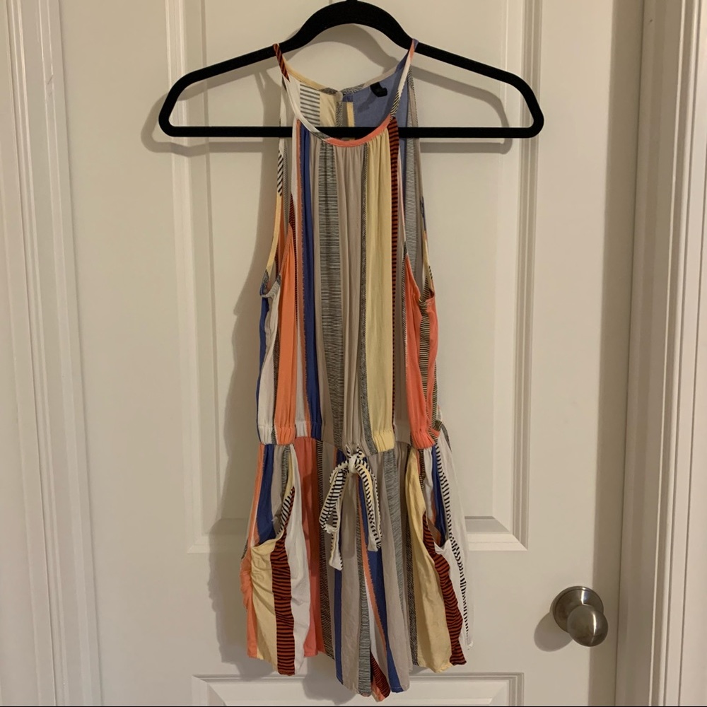 Bebop Multicolored Striped Halterneck Romper, S